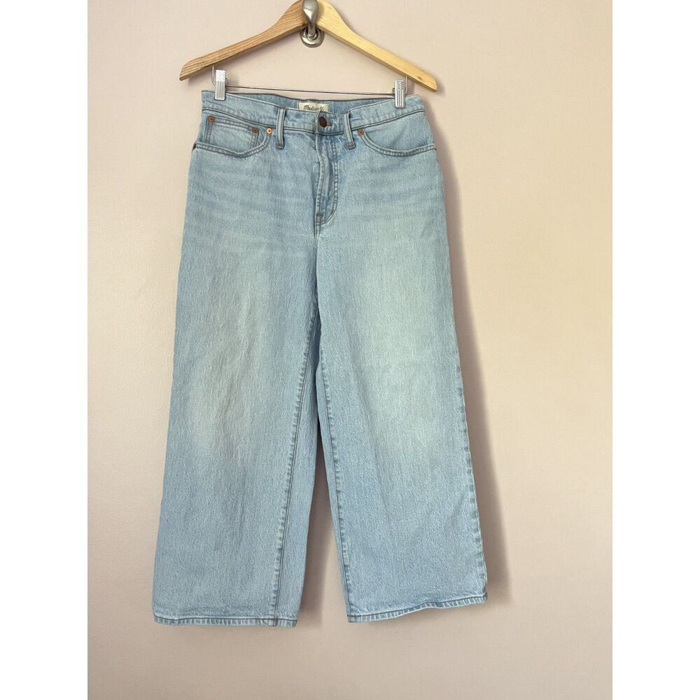 Madewell Perfect Vintage Wide Leg Crop Jean 29P Denim High Rise Light Wash Retro